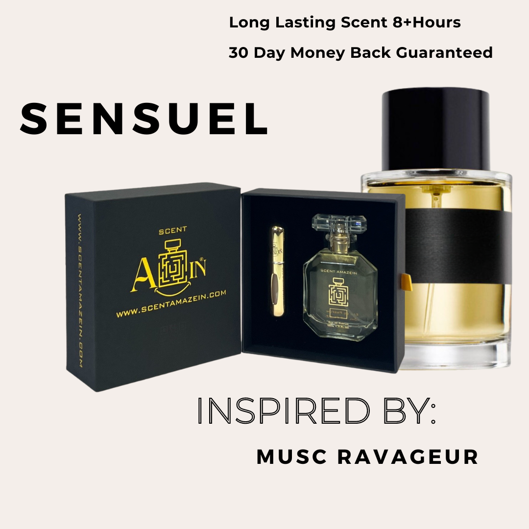 Sensuel Perfume Bottle - Musk Vanilla Fragrance, Musc Ravageur Inspired, Warm Spicy Elegance Notes